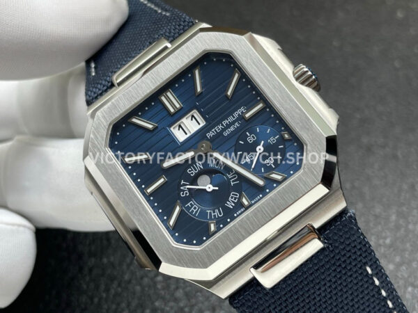 P1 Factory Patek Philippe Cubitus 5822P-001 45mm Platinum Textile Strap Blue Dial (5) P1 Factory Patek Philippe Cubitus 5822P-001 45mm Platinum Textile Strap Blue Dial