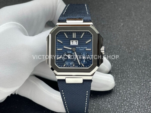 P1 Factory Patek Philippe Cubitus 5822P-001 45mm Platinum Textile Strap Blue Dial (6) P1 Factory Patek Philippe Cubitus 5822P-001 blue dial platinum 45mm