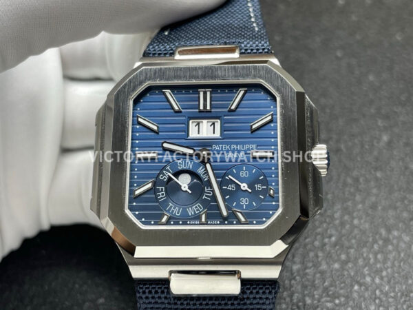 P1 Factory Patek Philippe Cubitus 5822P-001 45mm Platinum Textile Strap Blue Dial (7) P1 Factory Patek Philippe Cubitus 5822P-001 45mm Platinum Textile Strap Blue Dial
