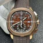P1 Factory Patek Philippe Aquanaut 5968R-0001 42.2mm Rose Gold Brown Rubber Strap Arabic Numerals Brown Dial