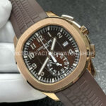 P1 Factory Patek Philippe Aquanaut 5968R-0001 42.2mm Rose Gold Brown Rubber Strap Arabic Numerals Brown Dial