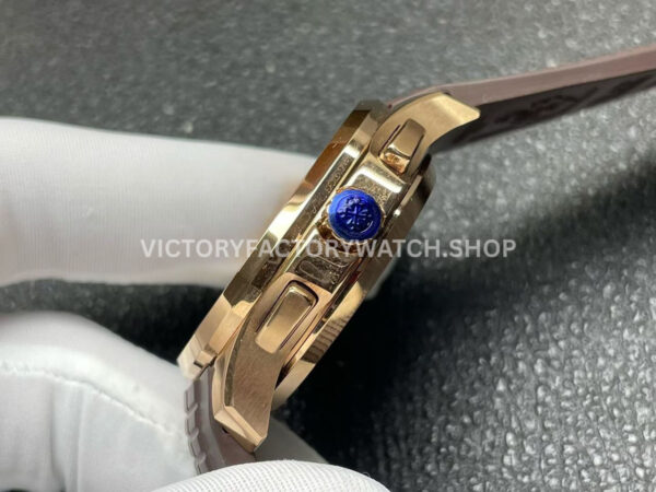 P1 Factory Patek Philippe Aquanaut 5968R-0001 42.2mm Rose Gold Brown Rubber Strap Arabic Numerals Brown Dial