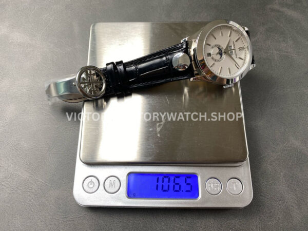 PP+ Factory Patek Philippe Annual Calendar 5396G-011 White Gold Silver Dial (9) PP+ Factory Patek Philippe Annual Calendar 5396G-011 38.5mm White Gold Silver Dial