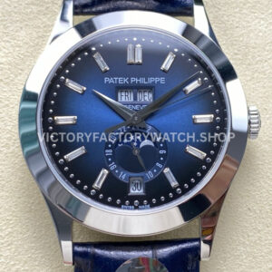 PP+ Factory Patek Philippe Annual Calendar 5396G-017 baguette blue dial