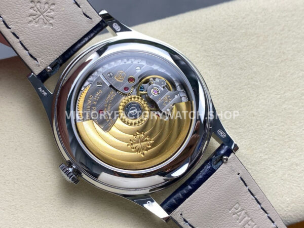 PP+ Factory Patek Philippe Annual Calendar 5396G-017 White Gold Baguette Diamonds Blue Dial (3) PP+ Factory Patek Philippe Annual Calendar 5396G-017 38.5mm White Gold Baguette Diamonds Blue Dial