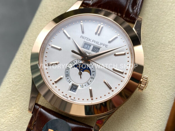 PP+ Factory Patek Philippe Annual Calendar 5396R-011 Rose gold Silver Dial (1) PP+ Factory Patek Philippe Annual Calendar 5396R-011 38.5mm Rose Gold Silver Dial