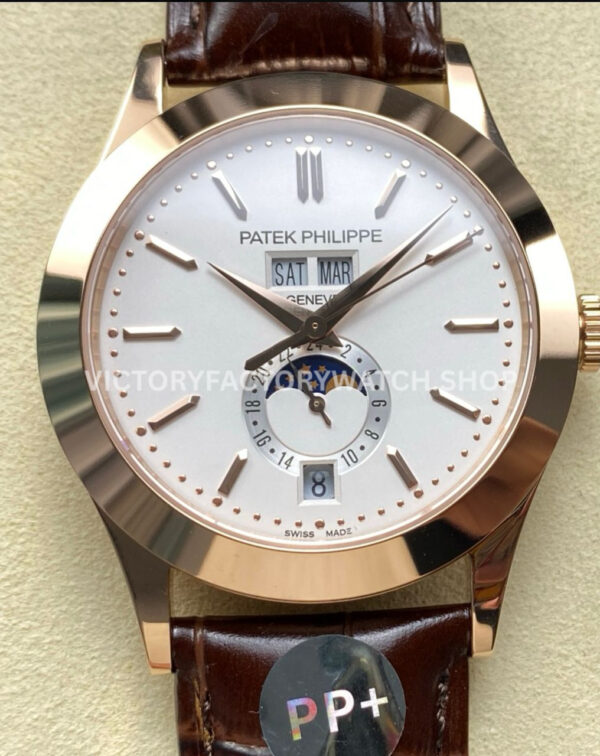 PP+ Factory Patek Philippe Annual Calendar 5396R-011 Rose gold Silver Dial (3) PP+ Factory Patek Philippe Annual Calendar 5396R-011 silver dial