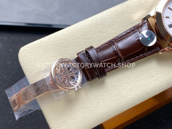 PP+ Factory Patek Philippe Annual Calendar 5396R-011 Rose gold Silver Dial (8) PP+ Factory Patek Philippe Annual Calendar 5396R-011 38.5mm Rose Gold Silver Dial