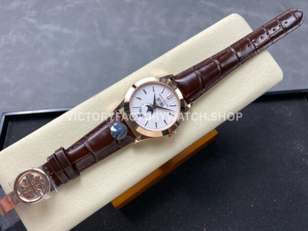 PP+ Factory Patek Philippe Annual Calendar 5396R-011 Rose gold Silver Dial (9) PP+ Factory Patek Philippe Annual Calendar 5396R-011 38.5mm Rose Gold Silver Dial