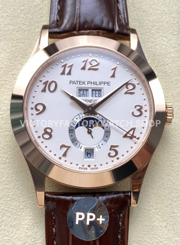 PP+ Factory Patek Philippe Annual Calendar 5396R-012 Rose Gold Arabic Numerals Silver Dial (1) PP+ Factory Patek Philippe Annual Calendar 5396R-012 Arabic silver dial