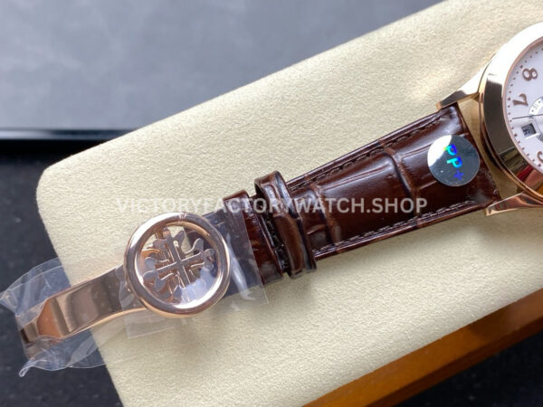 PP+ Factory Patek Philippe Annual Calendar 5396R-012 Rose Gold Arabic Numerals Silver Dial (10) PP+ Factory Patek Philippe Annual Calendar 5396R-012 38.5mm Rose Gold Arabic Numerals Silver Dial
