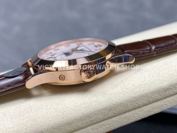 PP+ Factory Patek Philippe Annual Calendar 5396R-012 Rose Gold Arabic Numerals Silver Dial (4) PP+ Factory Patek Philippe Annual Calendar 5396R-012 38.5mm Rose Gold Arabic Numerals Silver Dial