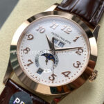 PP+ Factory Patek Philippe Annual Calendar 5396R-012 Rose Gold Arabic Numerals Silver Dial (5) PP+ Factory Patek Philippe Annual Calendar 5396R-012 38.5mm Rose Gold Arabic Numerals Silver Dial