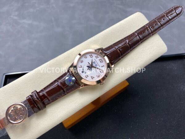 PP+ Factory Patek Philippe Annual Calendar 5396R-012 Rose Gold Arabic Numerals Silver Dial (6) PP+ Factory Patek Philippe Annual Calendar 5396R-012 38.5mm Rose Gold Arabic Numerals Silver Dial