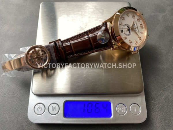 PP+ Factory Patek Philippe Annual Calendar 5396R-012 Rose Gold Arabic Numerals Silver Dial (9) PP+ Factory Patek Philippe Annual Calendar 5396R-012 38.5mm Rose Gold Arabic Numerals Silver Dial