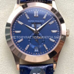 PP+ Factory Patek Philippe Annual Calendar 5396R-014 Rose Gold Blue Dial (1) PP+ Factory Patek Philippe Annual Calendar 5396R-015 baguette blue dial