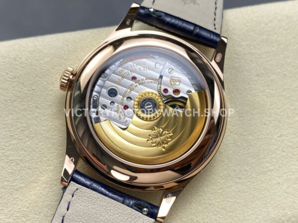 PP+ Factory Patek Philippe Annual Calendar 5396R-014 Rose Gold Blue Dial (4) PP+ Factory Patek Philippe Annual Calendar 5396R-015 38.5mm Rose Gold Baguette Blue Dial