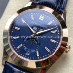 PP+ Factory Patek Philippe Annual Calendar 5396R-014 Rose Gold Blue Dial (5) PP+ Factory Patek Philippe Annual Calendar 5396R-015 38.5mm Rose Gold Baguette Blue Dial