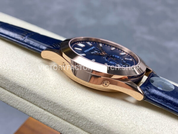 PP+ Factory Patek Philippe Annual Calendar 5396R-014 Rose Gold Blue Dial (6) PP+ Factory Patek Philippe Annual Calendar 5396R-015 38.5mm Rose Gold Baguette Blue Dial