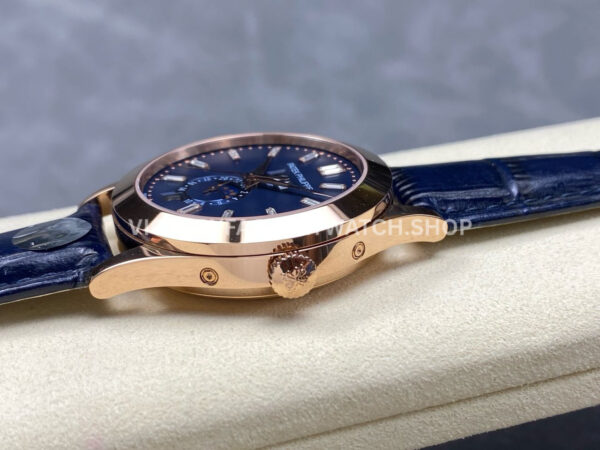 PP+ Factory Patek Philippe Annual Calendar 5396R-014 Rose Gold Blue Dial (8) PP+ Factory Patek Philippe Annual Calendar 5396R-015 38.5mm Rose Gold Baguette Blue Dial