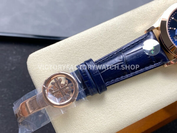 PP+ Factory Patek Philippe Annual Calendar 5396R-015 Rose gold Baguette Blue Dial (10) PP+ Factory Patek Philippe Annual Calendar 5396R-014 38.5mm Rose Gold Blue Dial