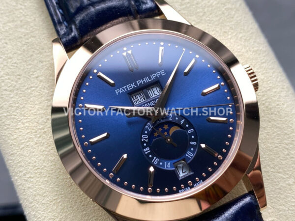 PP+ Factory Patek Philippe Annual Calendar 5396R-015 Rose gold Baguette Blue Dial (2) PP+ Factory Patek Philippe Annual Calendar 5396R-014 38.5mm Rose Gold Blue Dial