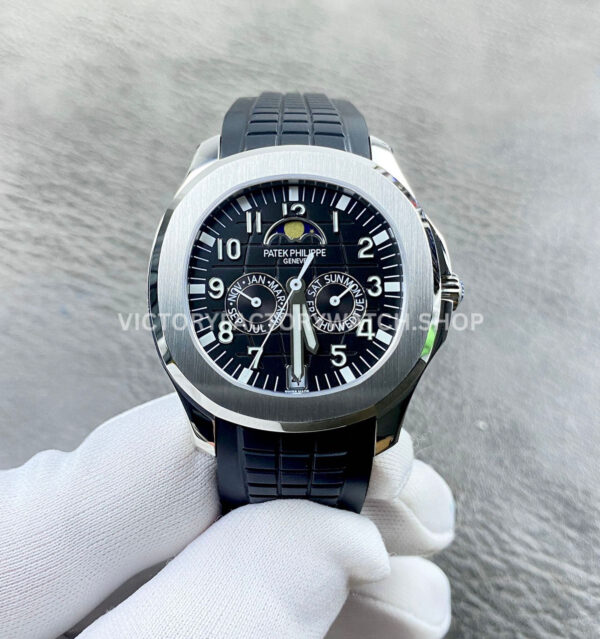 PP+ Factory Patek Philippe Aquanaut 5261 40mm Steel Black Rubber Strap Black Dial (4) PP+ Aquanaut 5261 black dial steel black strap 39.9mm