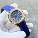 PP+ Factory Patek Philippe Aquanaut 5261R-001 40mm Rose Gold Blue Rubber Strap Blue Dial (3) PP+ Factory Patek Philippe Aquanaut 5261R-001 39.9mm Rose Gold Blue Rubber Strap Blue Dial