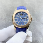 PP+ Factory Patek Philippe Aquanaut 5261R-001 40mm Rose Gold Blue Rubber Strap Blue Dial (8) PP+ Aquanaut 5261R blue dial rose gold blue strap 39.9mm