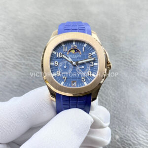 PP+ Aquanaut 5261R blue dial rose gold blue strap 39.9mm