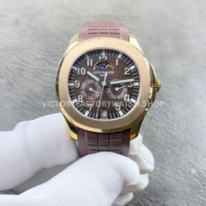 PP+ Aquanaut 5261R brown dial rose gold brown strap 39.9mm