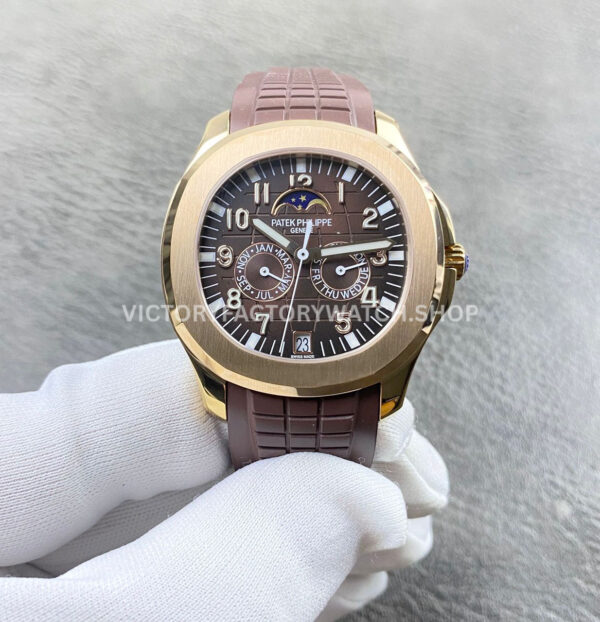 PP+ Aquanaut 5261R brown dial rose gold brown strap 39.9mm