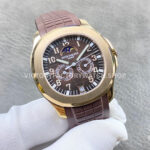 PP+ Factory Patek Philippe Aquanaut 5261R 39.9mm Rose Gold Brown Rubber Strap Brown Dial