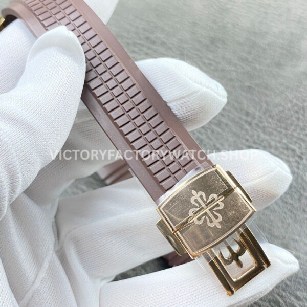 PP+ Factory Patek Philippe Aquanaut 5261R 39.9mm Rose Gold Brown Rubber Strap Brown Dial