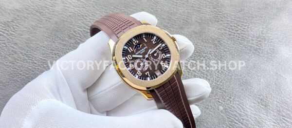 PP+ Factory Patek Philippe Aquanaut 5261R 39.9mm Rose Gold Brown Rubber Strap Brown Dial
