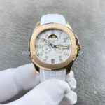 PP+ Aquanaut 5261R white dial rose gold white strap 39.9mm