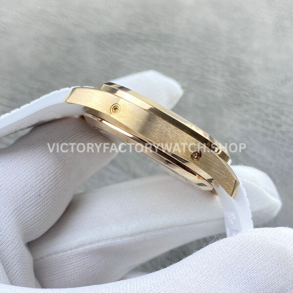 PP+ Factory Patek Philippe Aquanaut 5261R 39.9mm Rose Gold White Rubber Strap White Dial