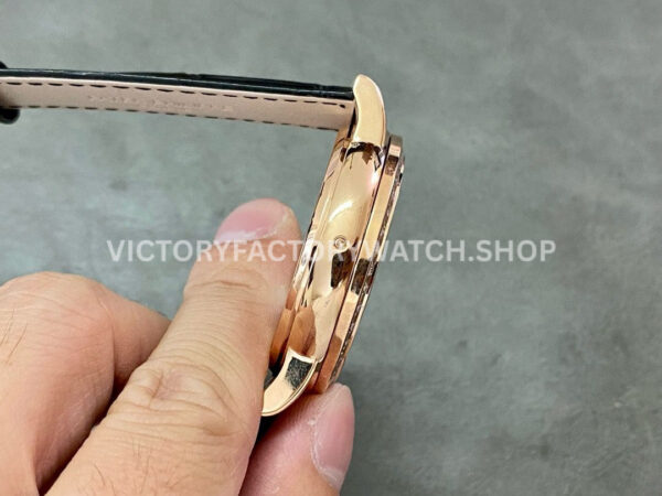 PP Factory Patek Philippe Celestial Moon 6104R-001 44mm Rose Gold Diamond Bezel Leather Black Dial