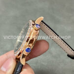 PP Factory Patek Philippe Celestial Moon 6104R-001 44mm Rose Gold Diamond Bezel Leather Black Dial