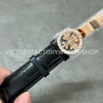 PP Factory Patek Philippe Celestial Moon 6104R-001 44mm Rose Gold Diamond Bezel Leather Black Dial