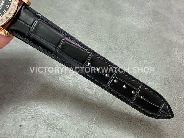 PP Factory Patek Philippe Celestial Moon 6104R-001 44mm Rose Gold Diamond Bezel Leather Black Dial