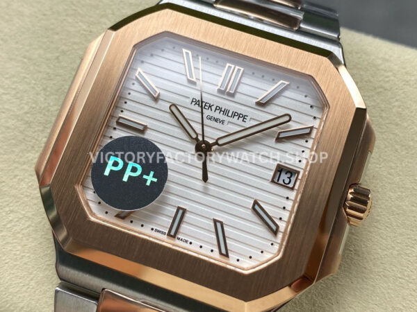 PP+ Factory Patek Philippe Cubitus 5821 45mm Half Rose Gold White Dial (1) PP+ Factory Patek Philippe Cubitus 5821 45mm Half Rose Gold White Dial