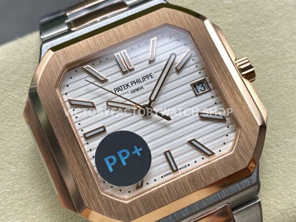 PP+ Factory Patek Philippe Cubitus 5821 45mm Half Rose Gold White Dial (6) PP+ Factory Patek Philippe Cubitus 5821 45mm Half Rose Gold White Dial