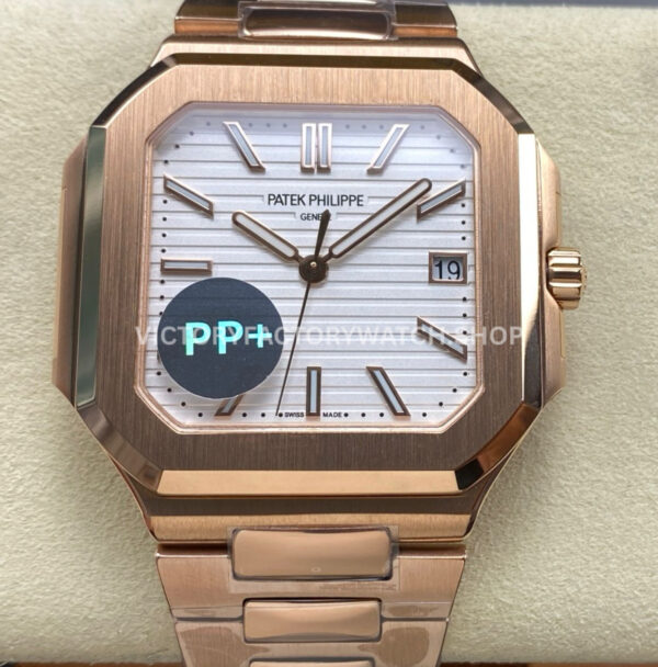 PP+ Factory Patek Philippe Cubitus 5821 45mm Rose Gold White Dial (3) PP+ Cubitus 5821 rose gold white dial 45mm dress style