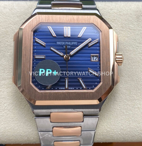 PP+ Factory Patek Philippe Cubitus 58211AR-001 45mm Half Rose Gold Blue Dial (2) PP+ Cubitus 5821 blue dial half rose gold sport look