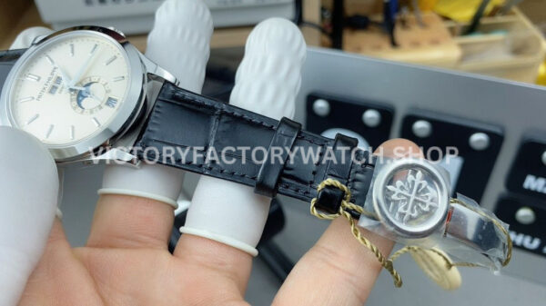 PPF Factory Patek Philippe Annual Calendar 5396G-011 38mm White Gold Leather Strap Silver Dial (4) PPF Factory Patek Philippe Annual Calendar 5396G-011 38mm White Gold Leather Strap Silver Dial