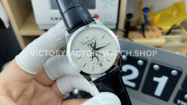 PPF Factory Patek Philippe Annual Calendar 5396G-011 38mm White Gold Leather Strap Silver Dial (5) PPF Factory Patek Philippe Annual Calendar 5396G-011 38mm White Gold Leather Strap Silver Dial