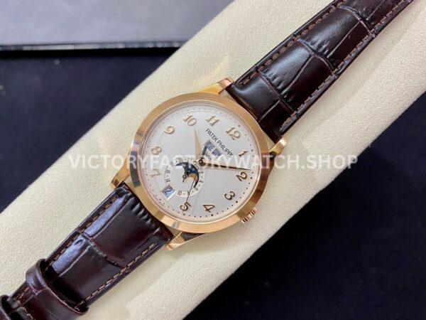 PPF Factory Patek Philippe Annual Calendar 5396R-012 38mm Rose Gold Leather Strap Arabic (3) PPF Factory Patek Philippe Annual Calendar 5396R-012 38mm Rose Gold Leather Strap Arabic Numerals Silver Dial