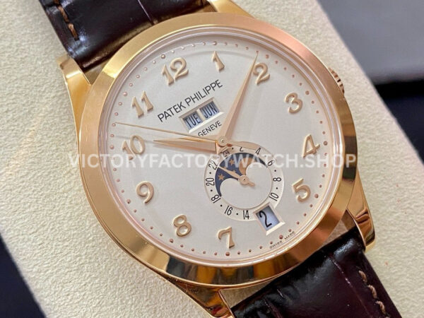 PPF Factory Patek Philippe Annual Calendar 5396R-012 38mm Rose Gold Leather Strap Arabic (9) PPF Factory Patek Philippe Annual Calendar 5396R-012 38mm Rose Gold Leather Strap Arabic Numerals Silver Dial