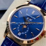 PPF Factory Patek Philippe Annual Calendar 5396R-014 38mm Rose Gold Leather Strap Blue Dial